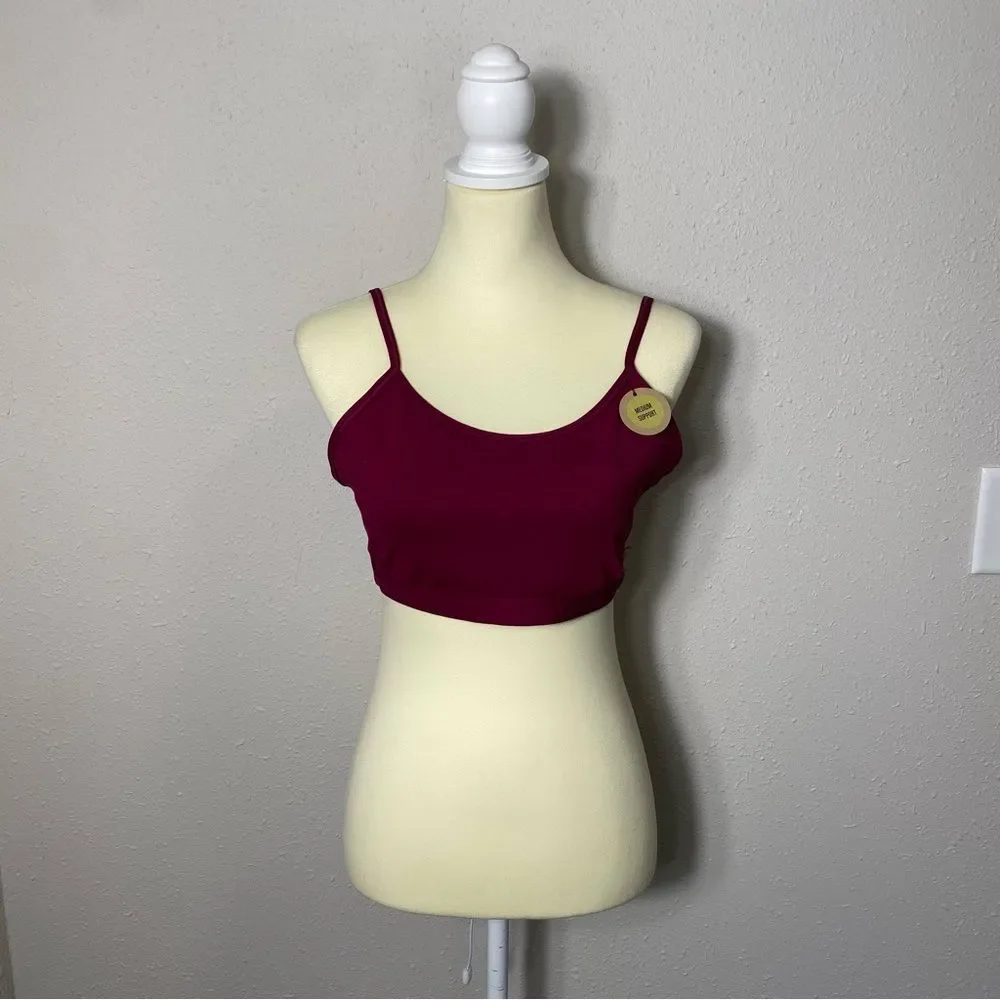 NWT Reebok Sports Bra Fushia Open Back w/ Straps Work Out Yoga Womens Size Large